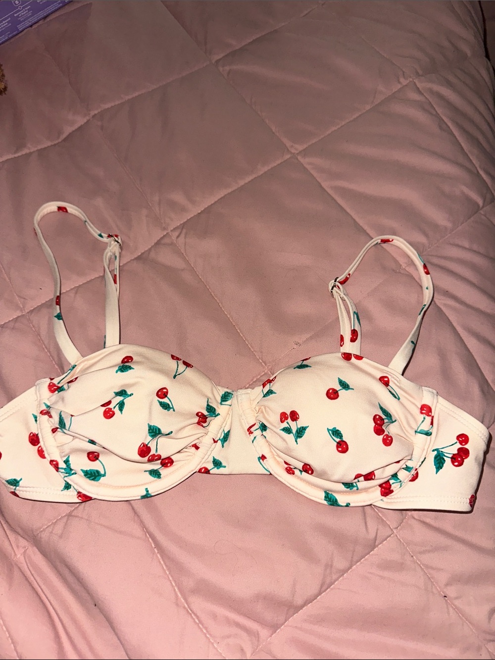 wild fable White Cherry Print Bikini Top